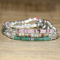 1 Pc Minimalist OT Clasp Stainless Steel Bracelet Natural Stone Handmade Production Picasso Hematite Women Jewelry