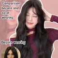 Synthetic Lace Frontal Wig Long Curly Hair Women Wig with Bangs Black  Lolita Cosplay Braided Wigs xiyue