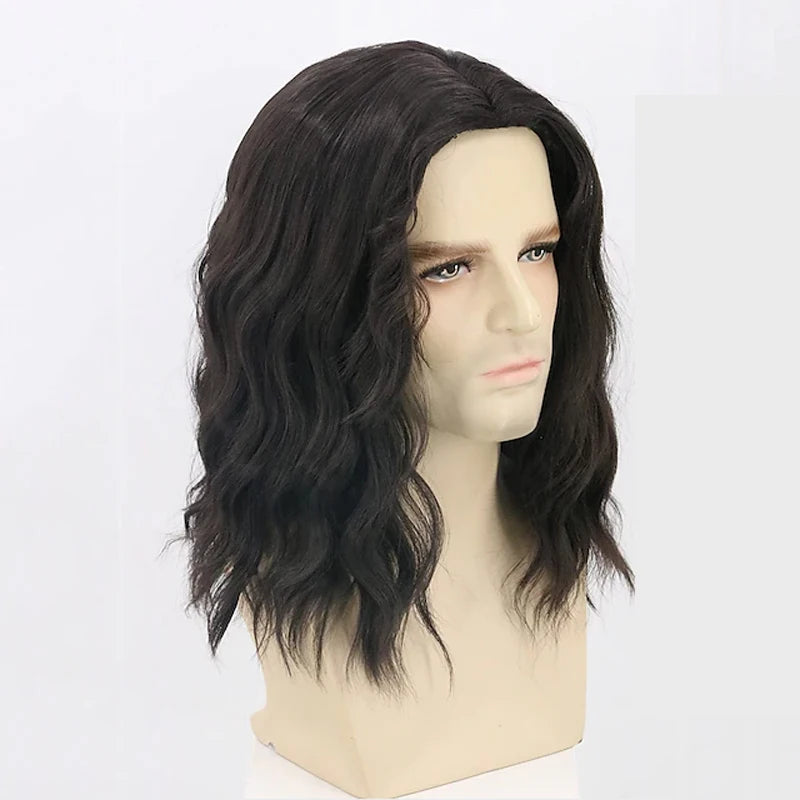HAIRJOY Synthetic Hair Wigs Men Wigs Black Short Curly Hair Funny Wigs for Man Party Wig