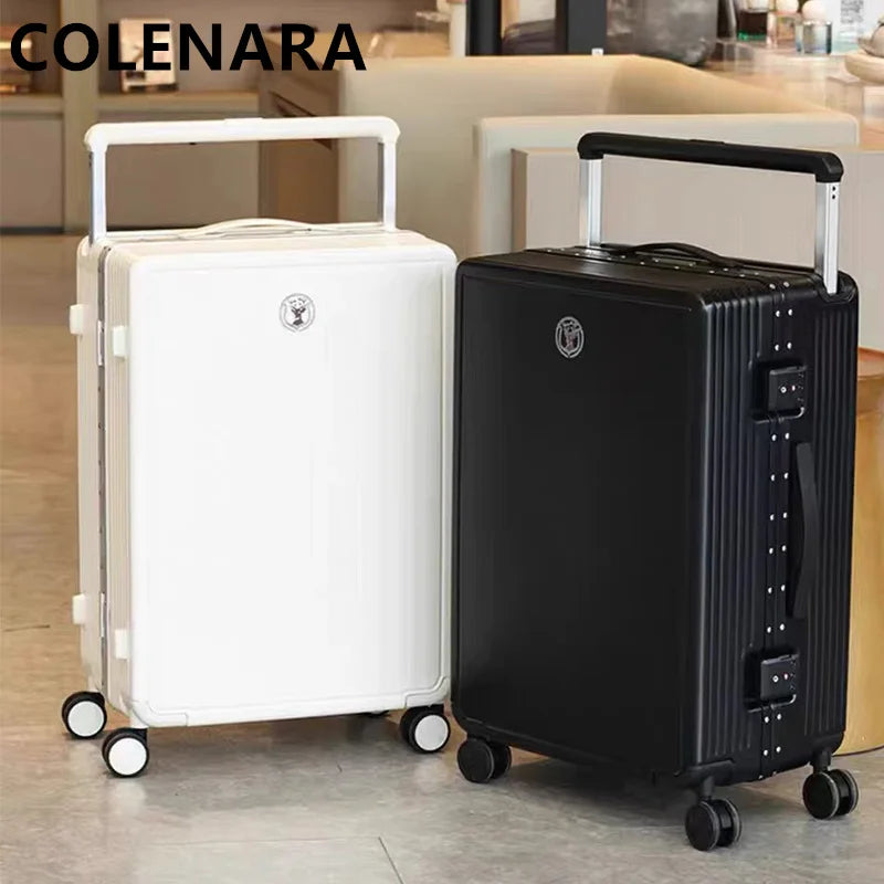 COLENARA 20"22"24"26 Inch Women's With Wheel Rolling Suitcase ABS+PC Travel Luggage Bag Boarding Box Men's Trolley Case