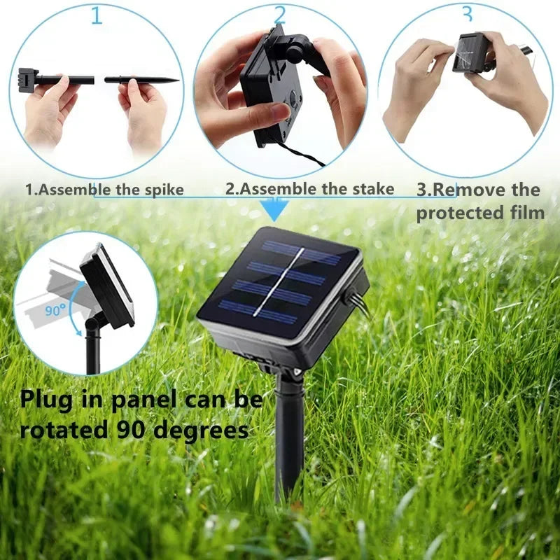 LED Solar Lights Outdoor Waterproof Fairy Garland Lights Christmas Party Halloween Decorations Solar Lights Garden Decoration