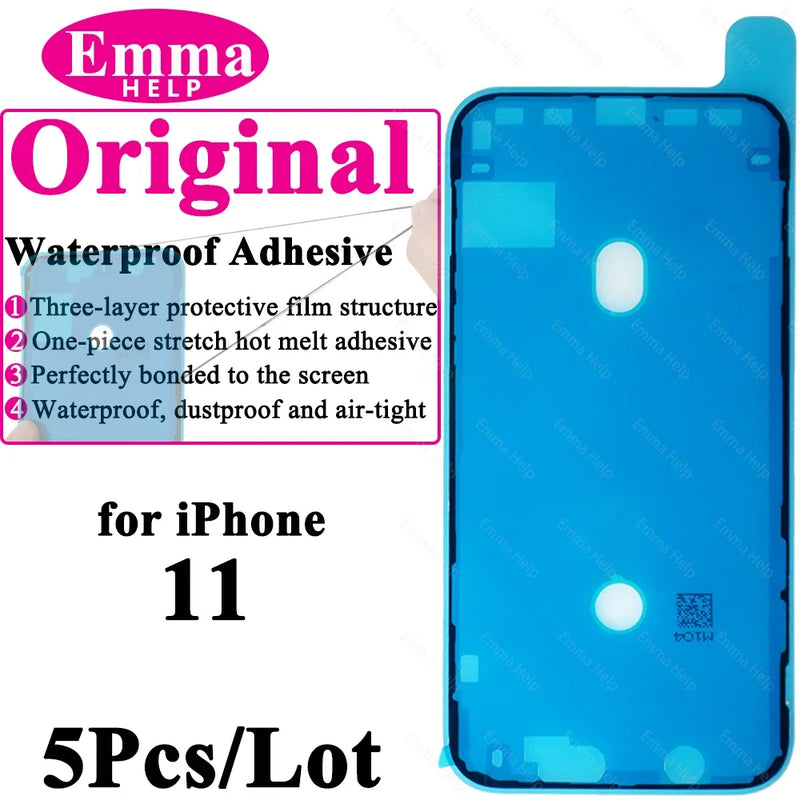 5Pcs Waterproof Sticker for iPhone 13 12 11 Pro Max 14Plus 3M Adhesive LCD Screen Frame Seal Repair Adhesive iphone Acccessories