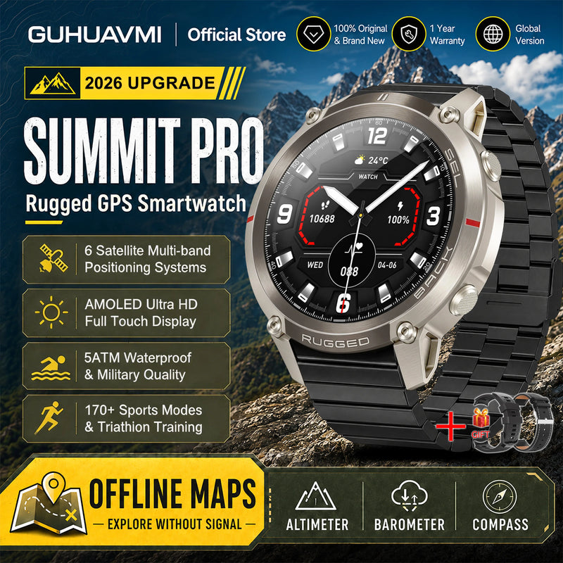 2026 Military Satellite Offline Map GPS Smart Watch Men 1.43''AMOLED Bluetooth Call Compass 5ATM Waterproof 170+Sport Smartwatch