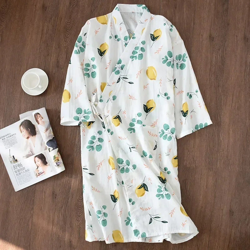 Japanese-style Kimono Pajamas Summer New 100% Cotton | SAMAG