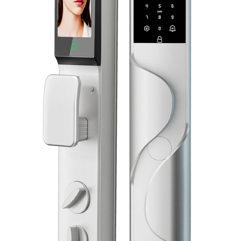 Tuya App Security Lock, Waterproof Smart Door Locks with 3D Face & Palm Recognition Camera Video, Smart Lock Suitable for Israel