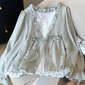 Korean Casual Sweet Fungus Lace Collar Women's Shirt - View 2 | SAMAG
