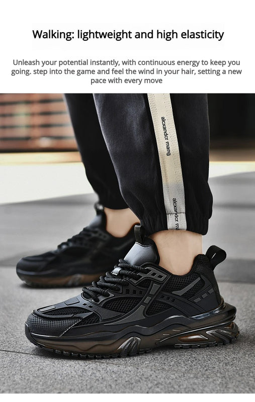 High-quality Large-sized Round-toed Thick-soled Height-increasing Shock-absorbing and Low-top New Casual Sports Shoes