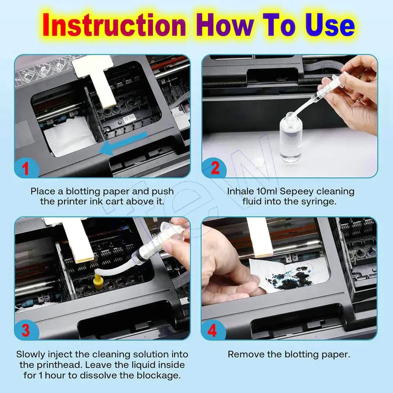 Print Head Dtf Cleaner Printer Cleaning Liquid Kit for Epson Canon HP Brother Nozzle Cleaning Solution Fluid Clean Printer Heads