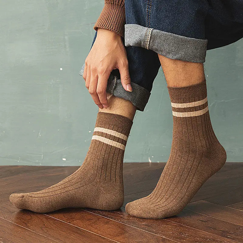 Pairs Men's New Striped Casual Breathable Socks Harajuku | SAMAG