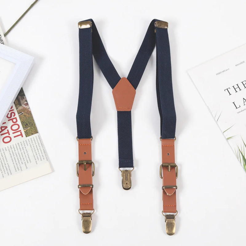 New Casual Kids Elastic Suspenders Children Boys Matching Tuxedo Suit Adjustable Y - Back Braces for Party - Visuel 9 | SAMAG