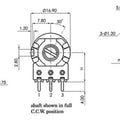 100pcs WH148 Linear Potentiometer 15mm Shaft With Nuts And Washers 3pin WH148 B1K B2K B5K B10K B20K B50K B100K B250K B500K B1M