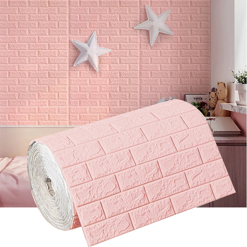 3D Waterproof Wall Sticker Soft Foam Brick Pattern DIY Wall Home Children's Room Bedroom Warm Decoration Wallpaper