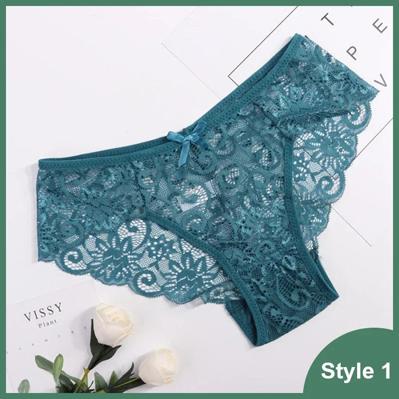Women's Panties Sexy Lace Transparent Underwear Hollow Out Female Low Waist Briefs Breathable Lingerie Intimates Underpants