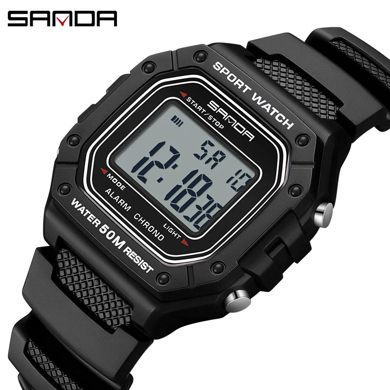 SANDA 2156 Fashion Mens Watch Military Water Resistant Sport Watches Army Big Dial Led Digital - Visuel 11 | SAMAG