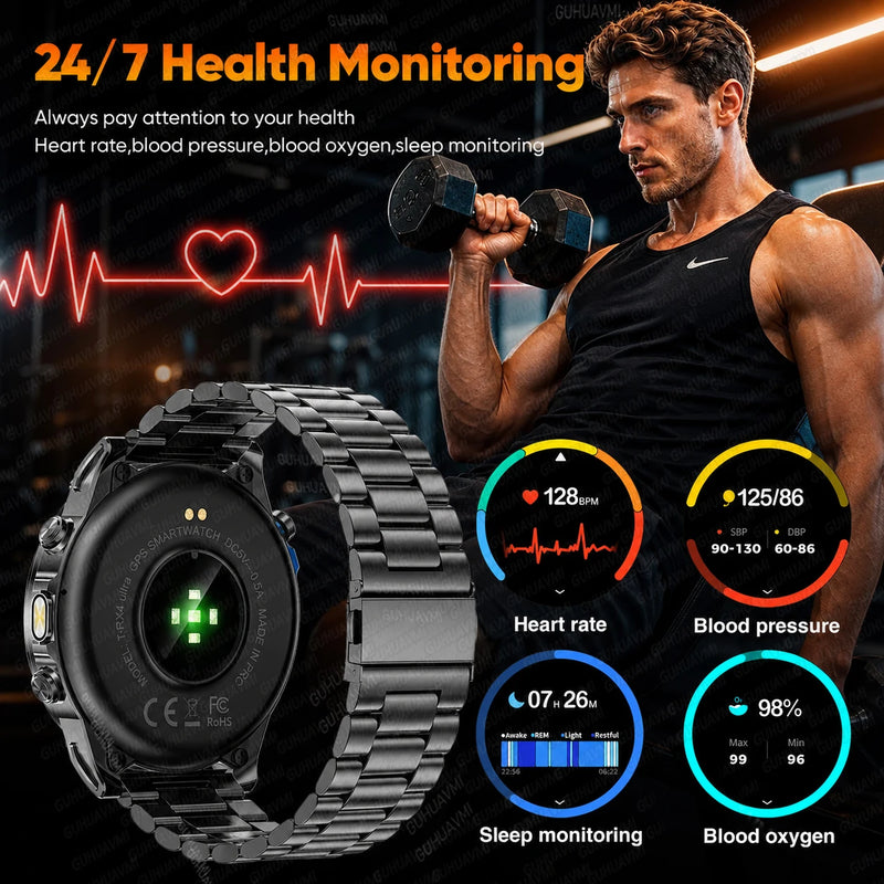 2026New T-RX4 Ultra GPS Smart Watch For Men 6-star GPS Positioning 10ATM Waterproof 850mAh Battery Compass 170+Sports Smartwatch
