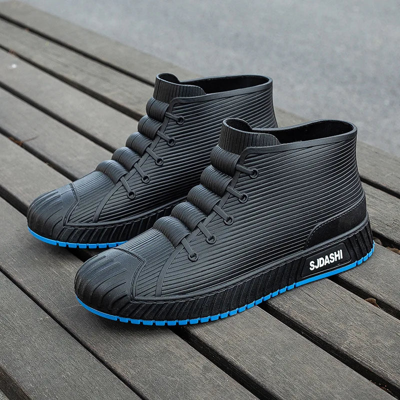 Fashion Four Seasons Versatile New Rain Wear Short Tube Waterproof Shoes for Work Anti slip and Waterproof Men's Rain Boots