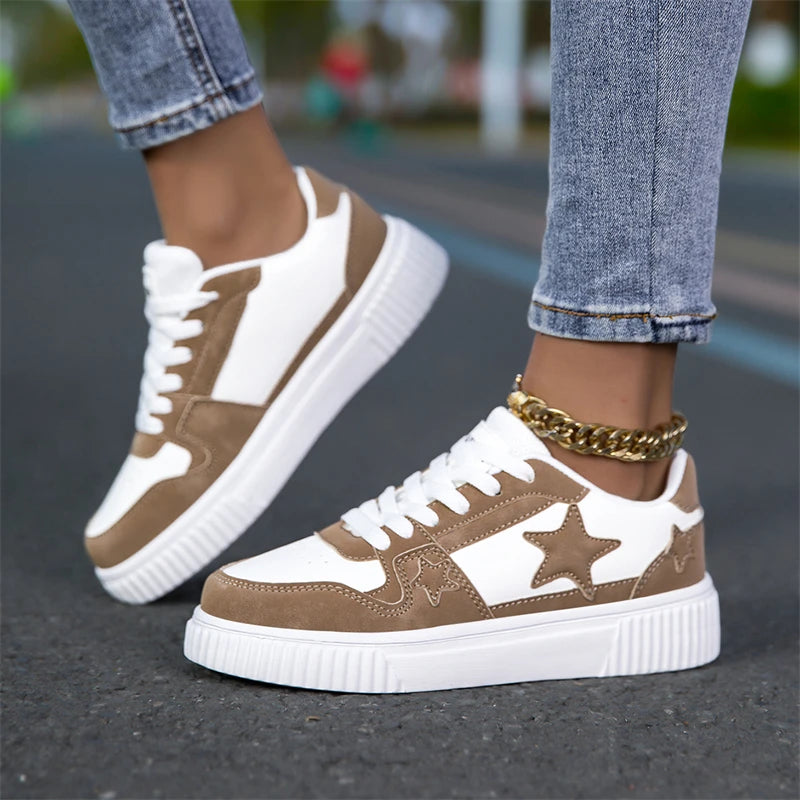 Unisex Stars Casual Sneakers Comfy Leather Men Women | SAMAG