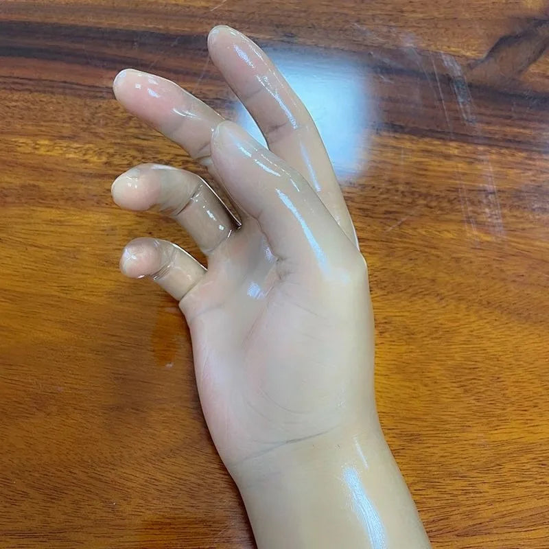 Latex Gloves Ultrathin Transparent Glossy with Oil Shiny Waterproof Elastic Stretchy Smooth Intimate Use Couples Night Lifestyle