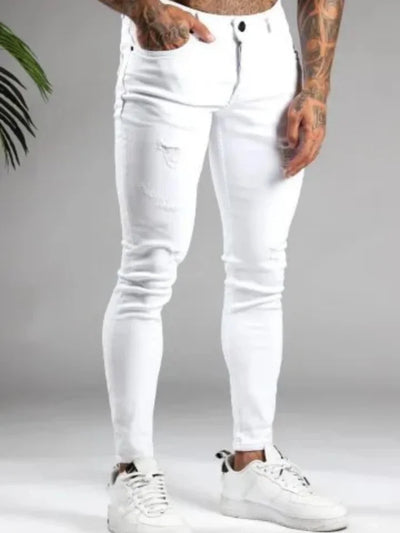 Stretch Slim Fit Skinny White Jeans for Men Tight Little | SAMAG