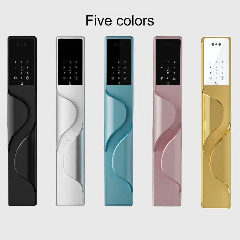 Tuya App Security Lock, Waterproof Smart Door Locks with 3D Face & Palm Recognition Camera Video, Smart Lock Suitable for Israel
