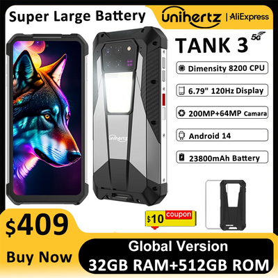 US AU EU Stock Unihertz 8849 Tank 3 Rugged 5G Smartphone | SAMAG