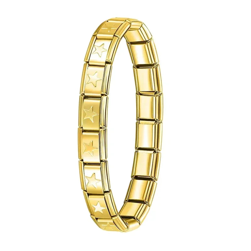 Hapiship New Women's Jewelry 9mm Width Itanlian Elastic Charm Bracelet Fashion Stainless Steel Bangle ST - Visuel 9 | SAMAG