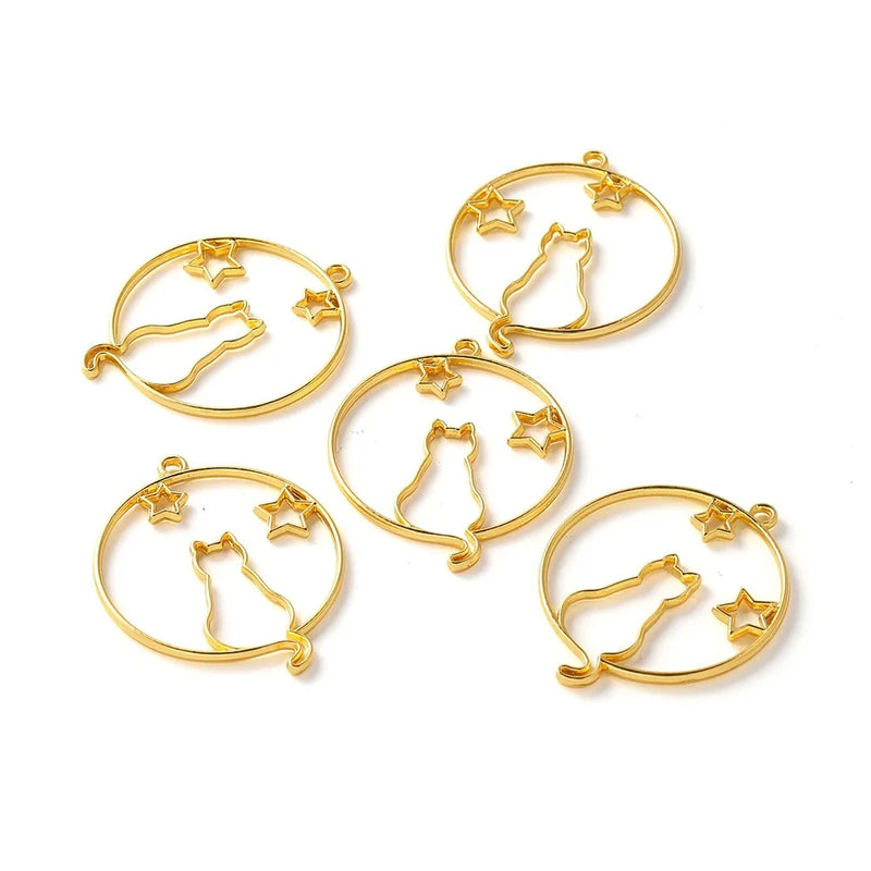 5pcs Cat Border Mold Resin Silicone Geometric Hollow Metal Frame Bezel Epoxy Pendant For DIY Jewelry - Visuel 11 | SAMAG