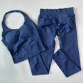 1-2pcs Gym Set Women Backless Tank Tops High Waist Scrunch Seamless Shorts High Waist Yoga Leggings Workout Sets Gym Suit