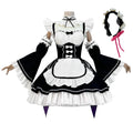 HOLOUN Zero Anime Rem Cosplay Costume Wig Lolita Maid Dress Black White Halloween Christmas