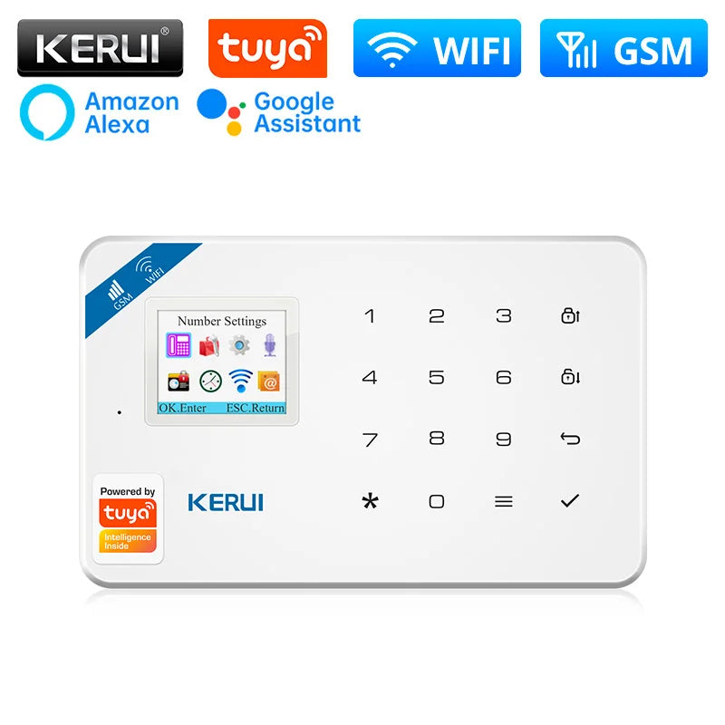 KERUI W181 WIFI GSM Alarm System Kit with Door/Window Sensor for Home Security Support Alexa Tuya Smart APP Remote Control