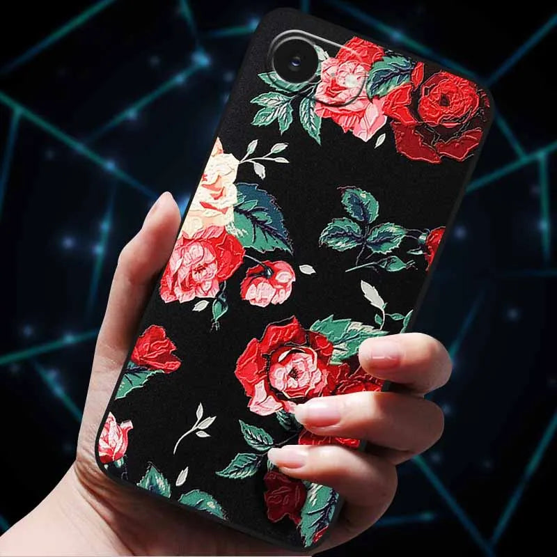 3D Flowers Emboss Fundas For iphone 16E Case iphone16 E Soft Silicone Phone Cases for iphone16 16 Back Cover Coque iphone16e Bag