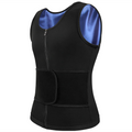 Men Sauna Sweat Vest Waist Trainer Corset Zipper Workout Tank Top Slimming Body Shaper Compression Shirt Weight Loss Fat Burner