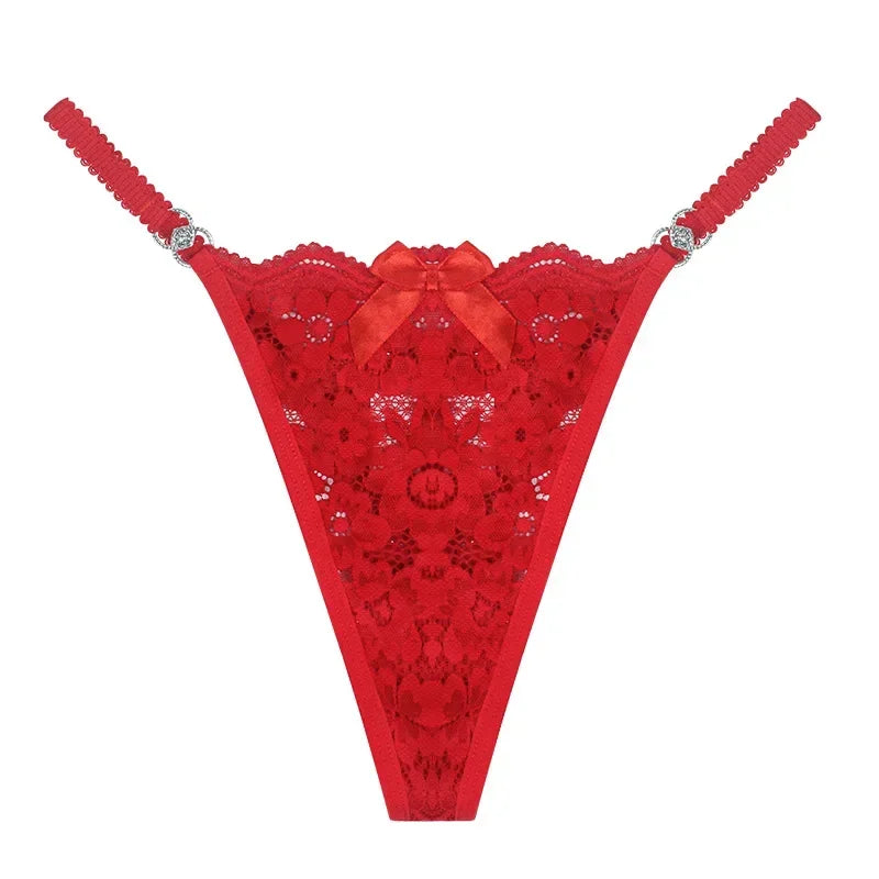 1pcs Lace Women Panties Floral Sexy Underwear Women Thongs Sexy G-String Low-Waist Female Underpants Perspective Lingerie