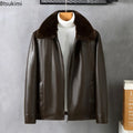 Autumn Winter New Men's Thickened Leather Jackets Fashion Solid Plush PU Leather Coats High Quality Men Warm Windbreaker Jackets