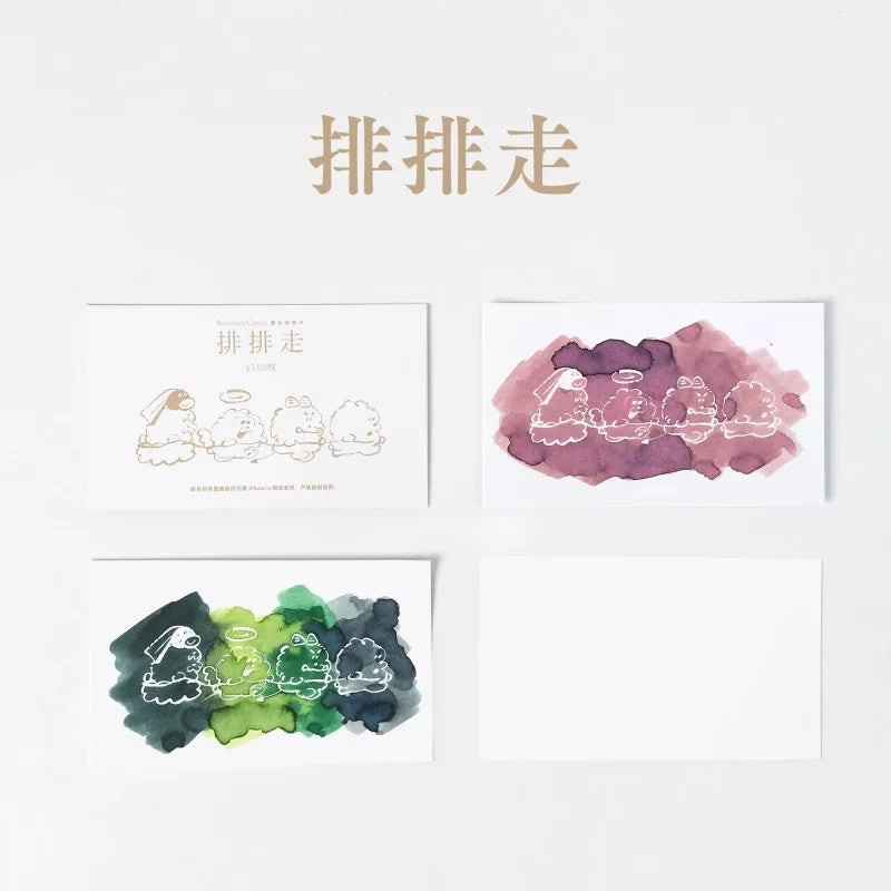 100 Sheets 54x90mm Sheen Fountain Pen Ink Test Cards Swatch Watercolor Paper Chromatography Paper Stationery School Supplies