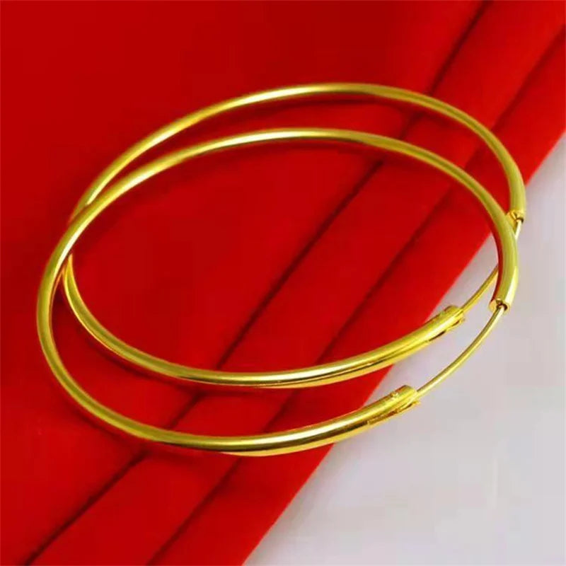 Senlissi - 18k Gold Plated Hoop Earrings For Women 925 Sterling Silver 2.0mm Fashion Rings Rose Cерьги - Visuel 5 | SAMAG