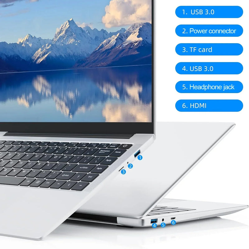 Laptop intel i7 8650U Windows 11 Pro 14.1 inch Notebook Computer Gamer 12GB RAM 1TB 2TB SSD PC Gaming Office 1920*1080 4K HD