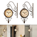 Double Side Wall Clock 4.72 inch 360 Degree Rotate Wall Decoration Mute Retro