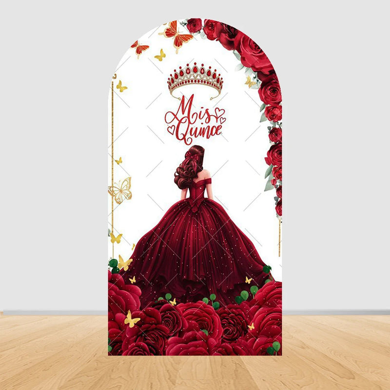 Red Dress Quinceanera Princess 15 Year old Birthday Party Decor  Backdrop Baby Shower Covers Arch Photography Background Props
