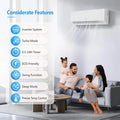 24000 BTU Mini Split Air Conditioner Indoor Unit Only, 230V Ductless Wall Mounted Air Handler for residential use, white ABS pl