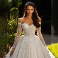 Customized Luxury Glistening A Line Wedding Dress Tulle - View 2 | SAMAG