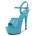 New Pole Dance Shoes Stripper High Heels Women's Sexy Show Shoes Sandals Party Club 15 CM Platform High-heeled Wedding Footwear