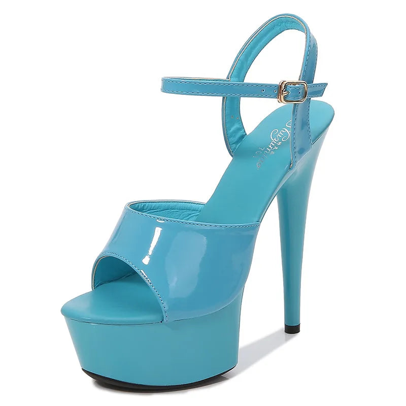 New Pole Dance Shoes Stripper High Heels Women's Sexy Show Shoes Sandals Party Club 15 CM Platform High-heeled Wedding Footwear