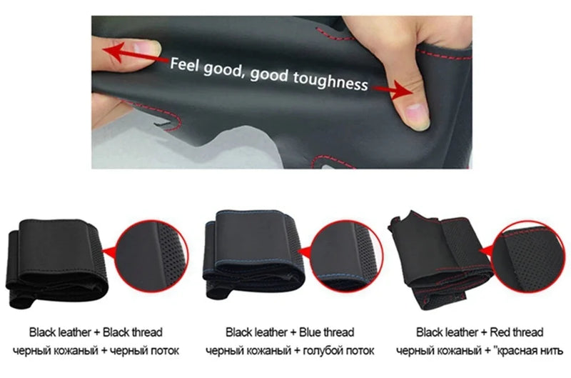 Custom Anti-Slip And Soft Suede Leather Car Steering Wheel Cover For Volvo V60 XC60 XC90 S60 S80 S90 Avant Steering Wrap