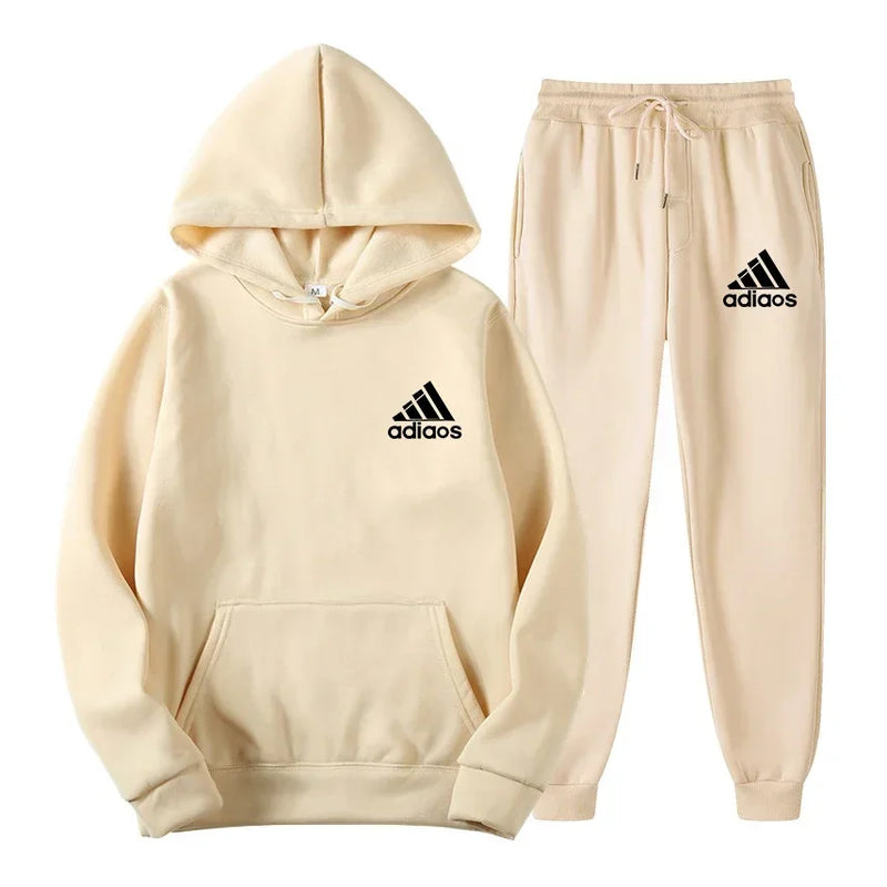Winter Hoodie Sets Men Fashion Fleece Red Black Brand Pants Casual Jogger Suit Tracksuit Sweatshirt Woman - View 2 | SAMAG