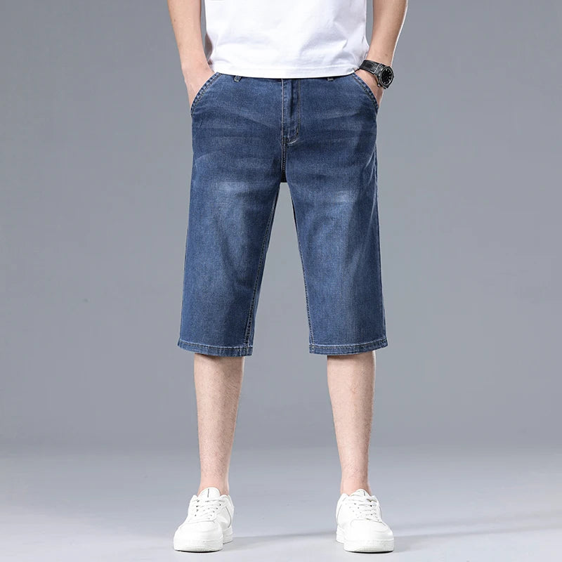 Summer Men's Thin Straight Denim Shorts Soft | SAMAG