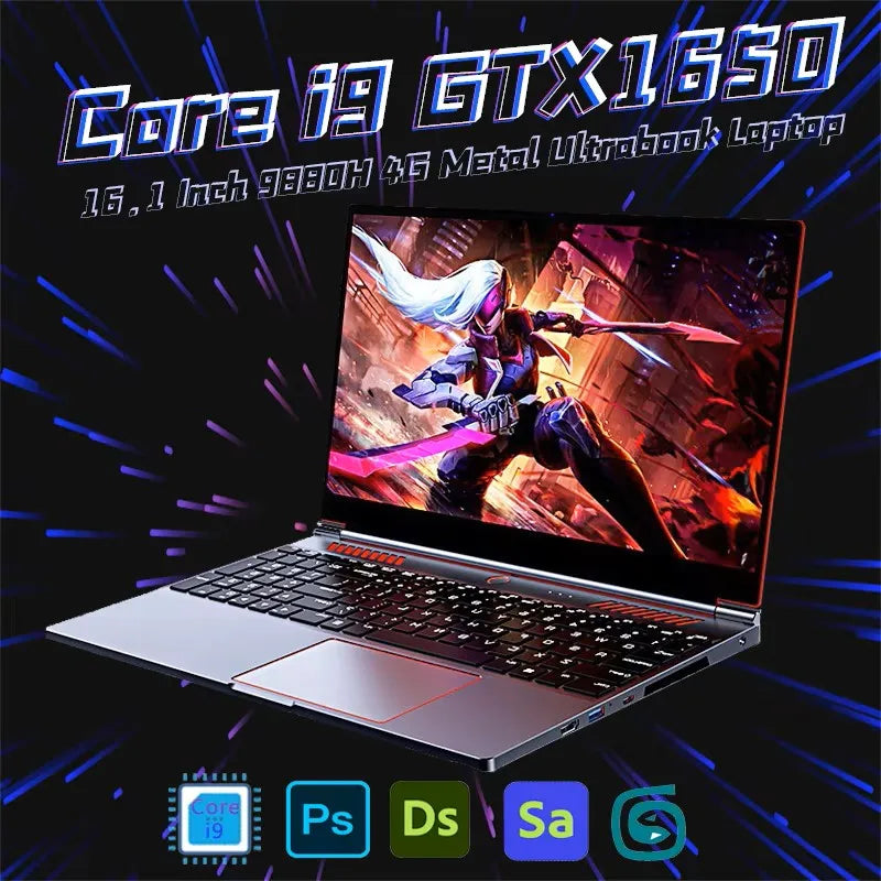 16.1 Inch S6 Gaming Laptop Intel Core i9-13900H RTX4050 6G i7-8750H GTX1650 4G Windows11 RAM Max 64GB DDR4 2TB SSD Fingerprint