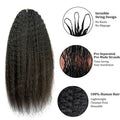 Kinky Straight Miracle Knots Human Crochet Hair 26 28 30 Inches 300g/5Pack Invisible Pre-Separated Feather Crochet Human Hair Extensions For Black Women Natural Black