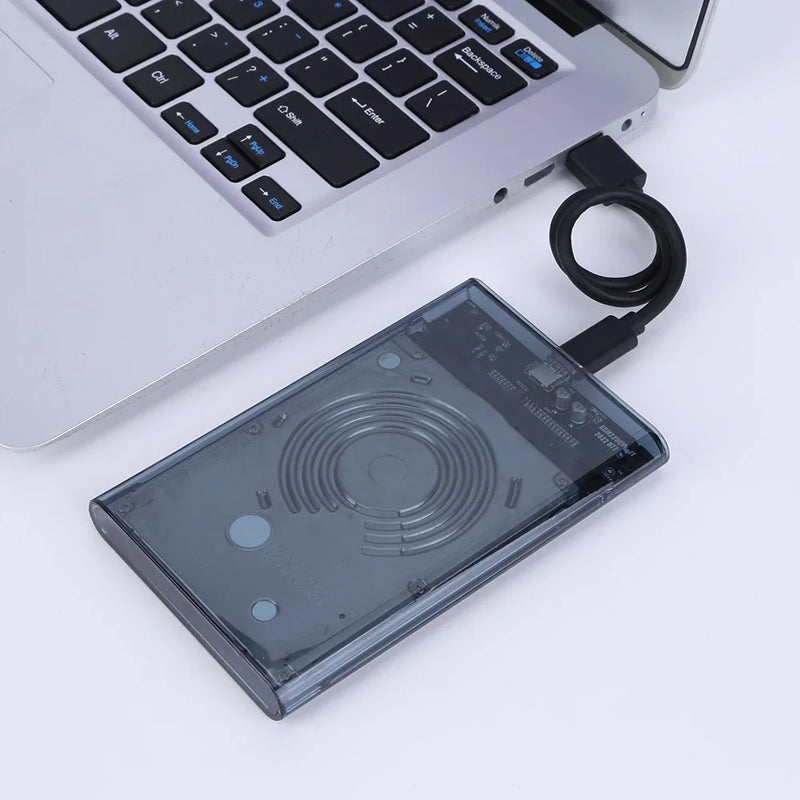 Transparent HDD Case HDD Enclosure 2.5 Inch SSD SATA To USB 3.0 Type-C 3.1 Adapter Portable External Hard Drive Box Tool-Free