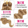 Honey Blonde Crochet Human Hair Body Wave Bundles Remy Hair Extensions Braiding Hair 15A Virgin for Braids Knotless Curls Bulk